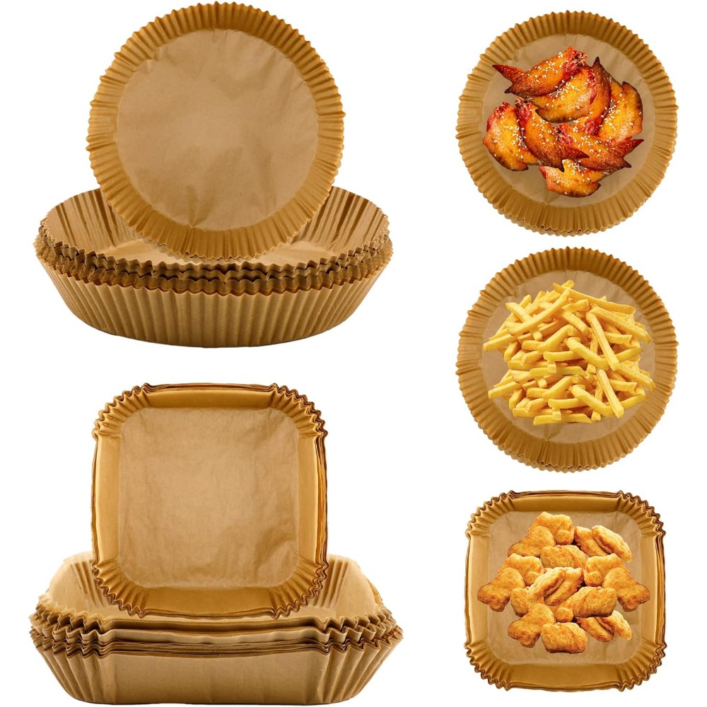 Kitchen Baking Paper - 50/100pcs Air Fryer Disposable Paper Round/Square/Rectangle