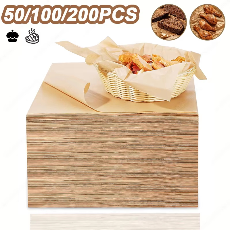 Kitchen Baking Sheets - 50/100/200PCS Baking Paper Parchment Baking Sheet