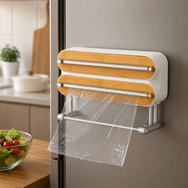 Kitchen Zo - Magnetic Food Wrap Cutter Dispenser Cling