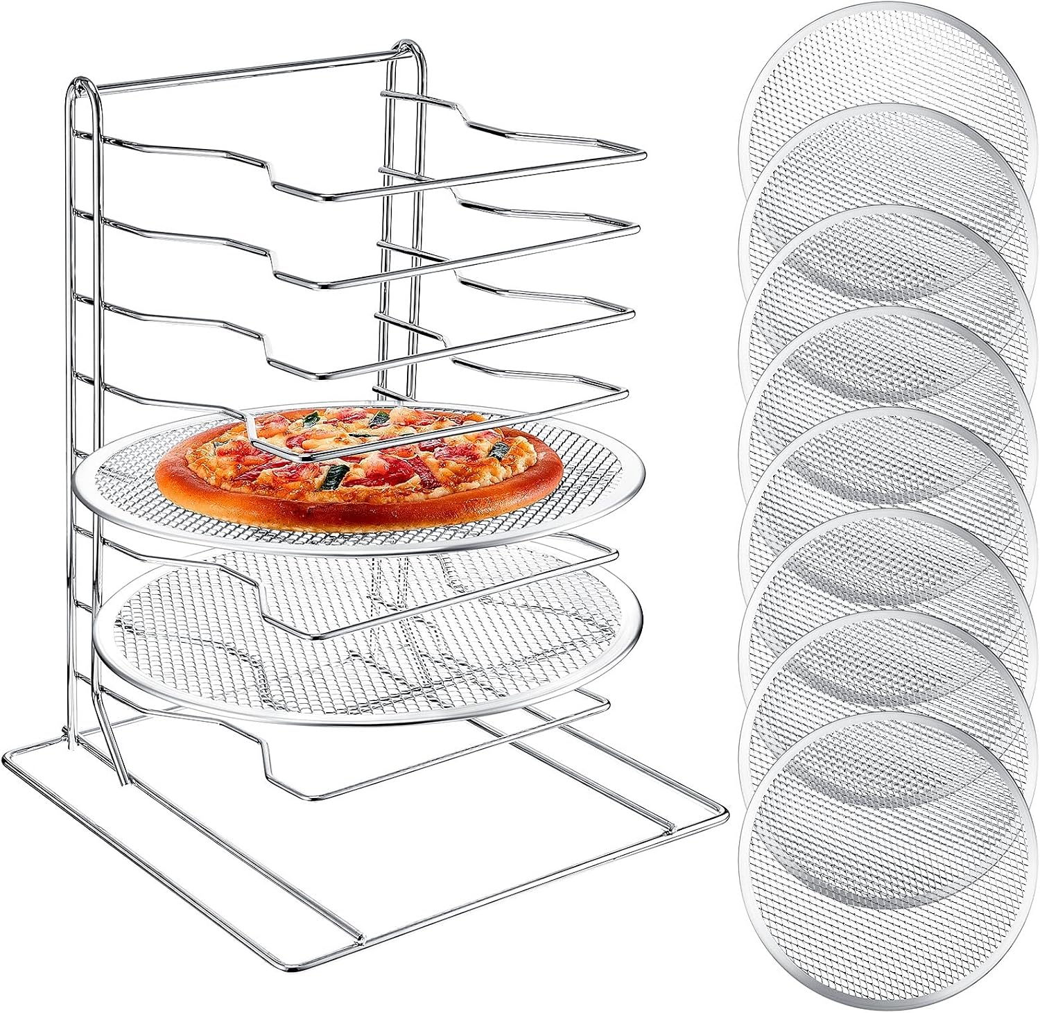 Pizza Rack 8 Tiered Stand With - đánh giá và giá Kitchen Baking Pan