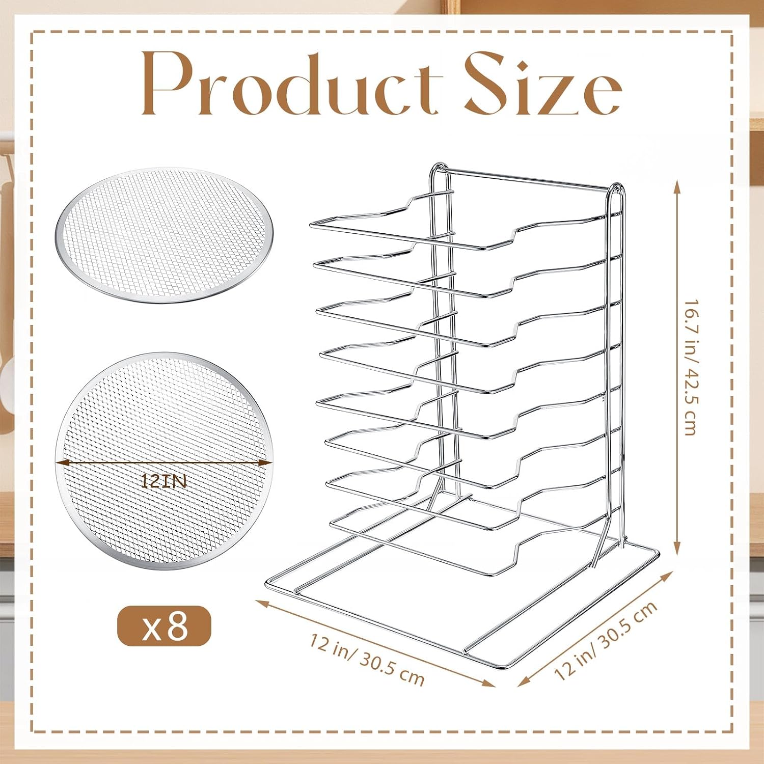 Pizza Rack 8 Tiered Stand With - đánh giá và giá Kitchen Baking Pan
