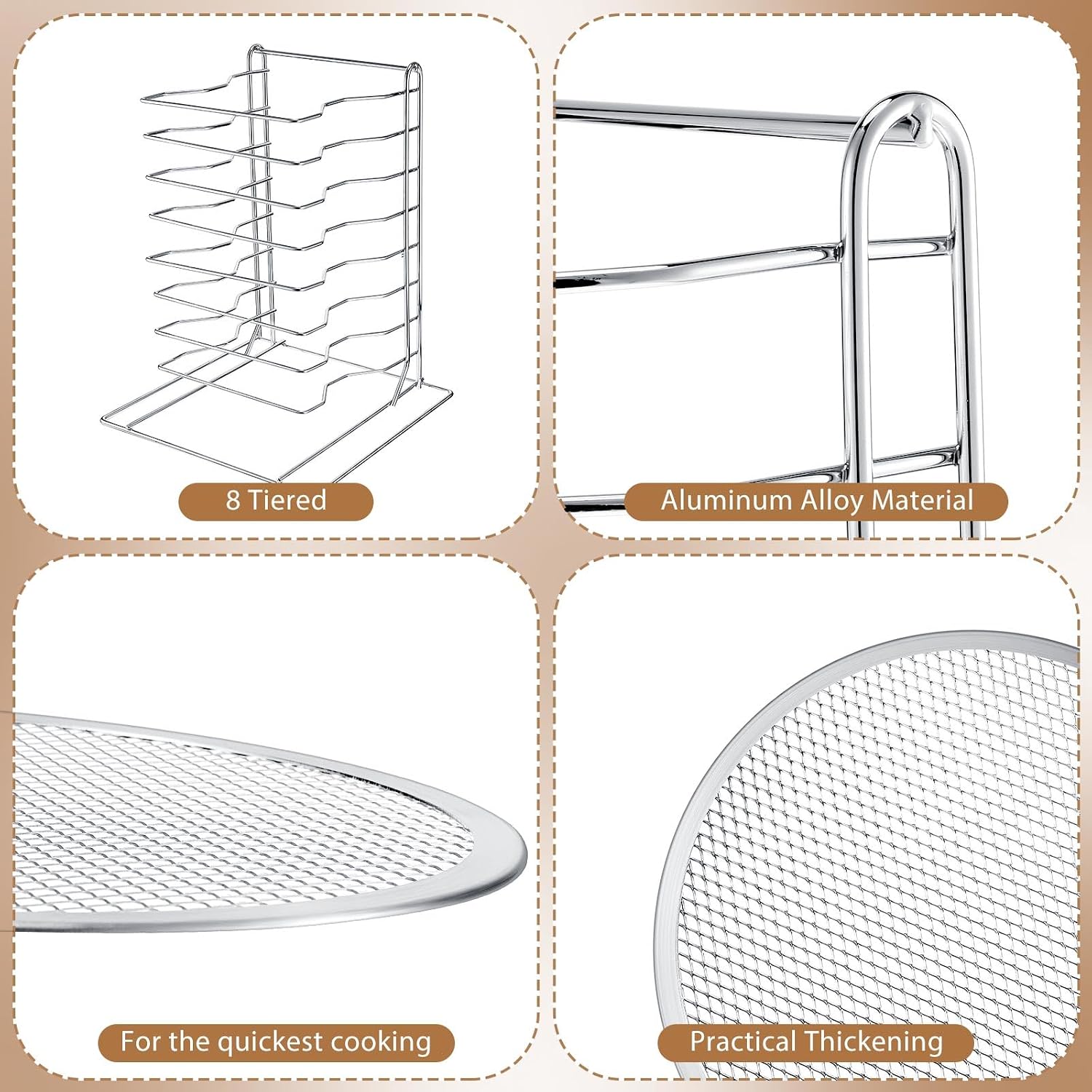 Pizza Rack 8 Tiered Stand With - đánh giá và giá Kitchen Baking Pan