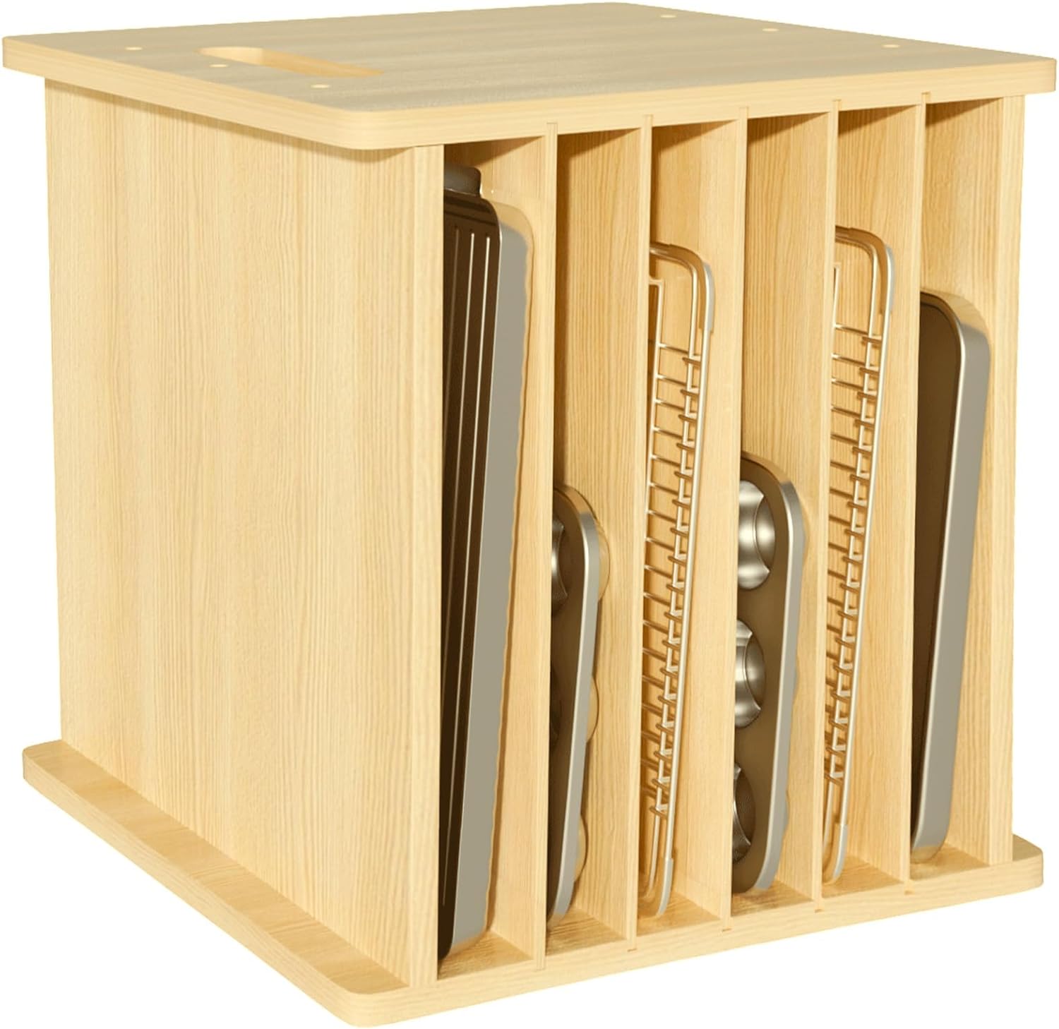 Wooden Bakeware Tray Divider O - đánh giá và giá Kitchen Cabinet Baking Sheet Organizer
