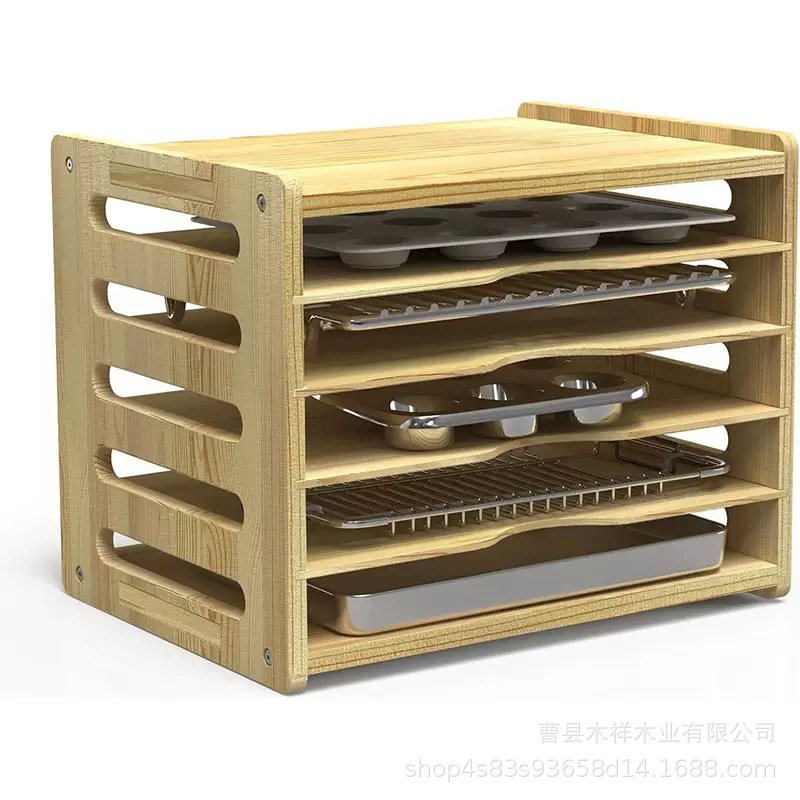Solid wood kitchen storage rac - đánh giá và giá Kitchen Cabinet Baking Sheet Organizer