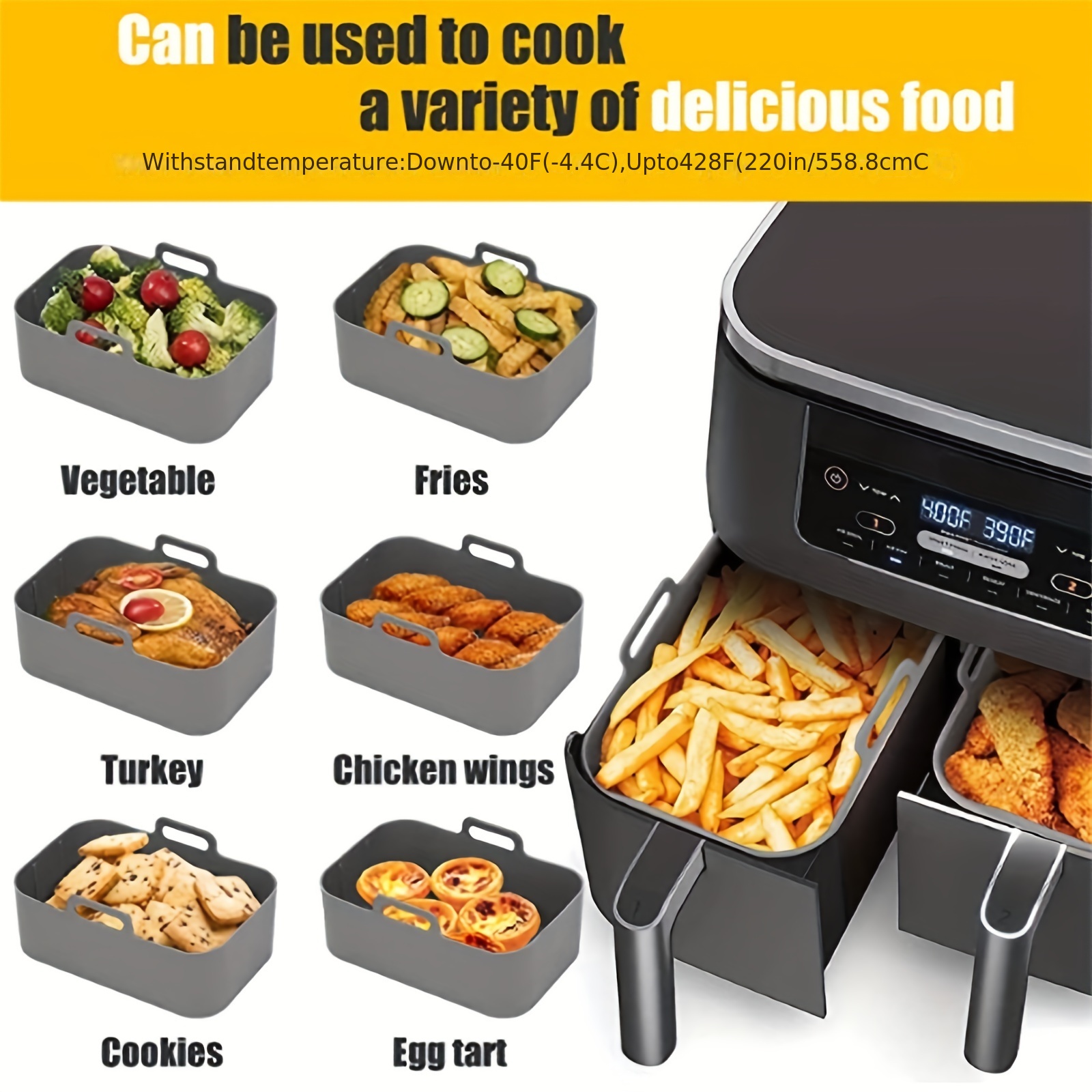 1/2Pcs Air Fryer Silicone Tray - đánh giá và giá Kitchen Baking Pan