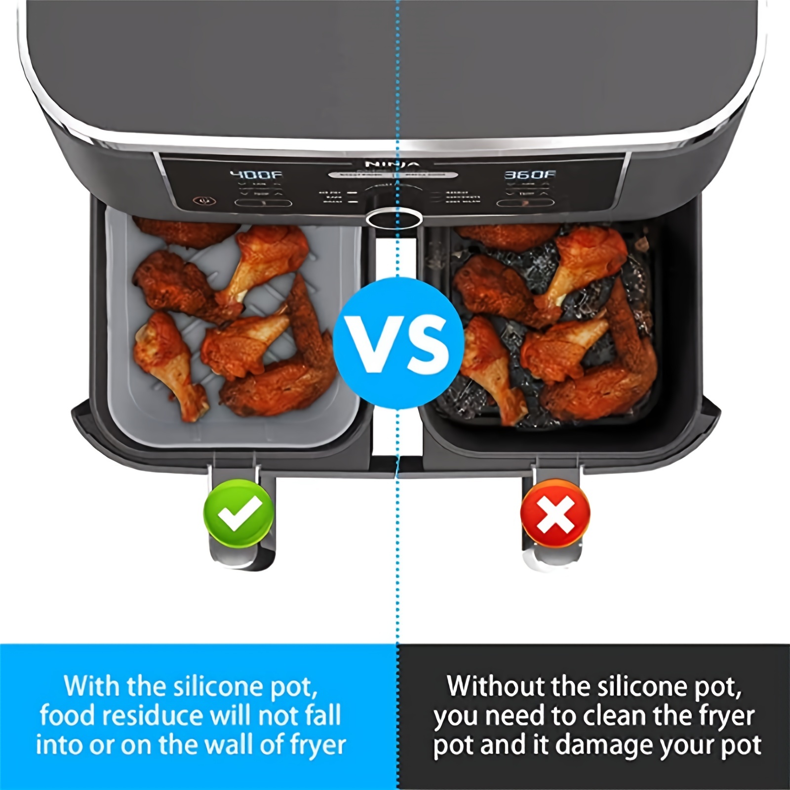 1/2Pcs Air Fryer Silicone Tray - đánh giá và giá Kitchen Baking Pan