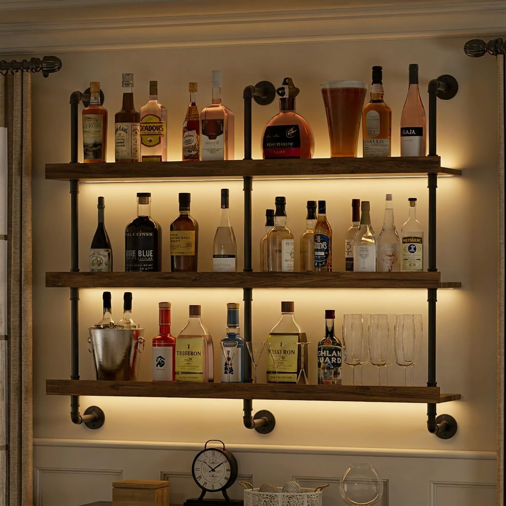 Wall Mounted Wine Rack With LE - đánh giá và giá Kitchen Zo