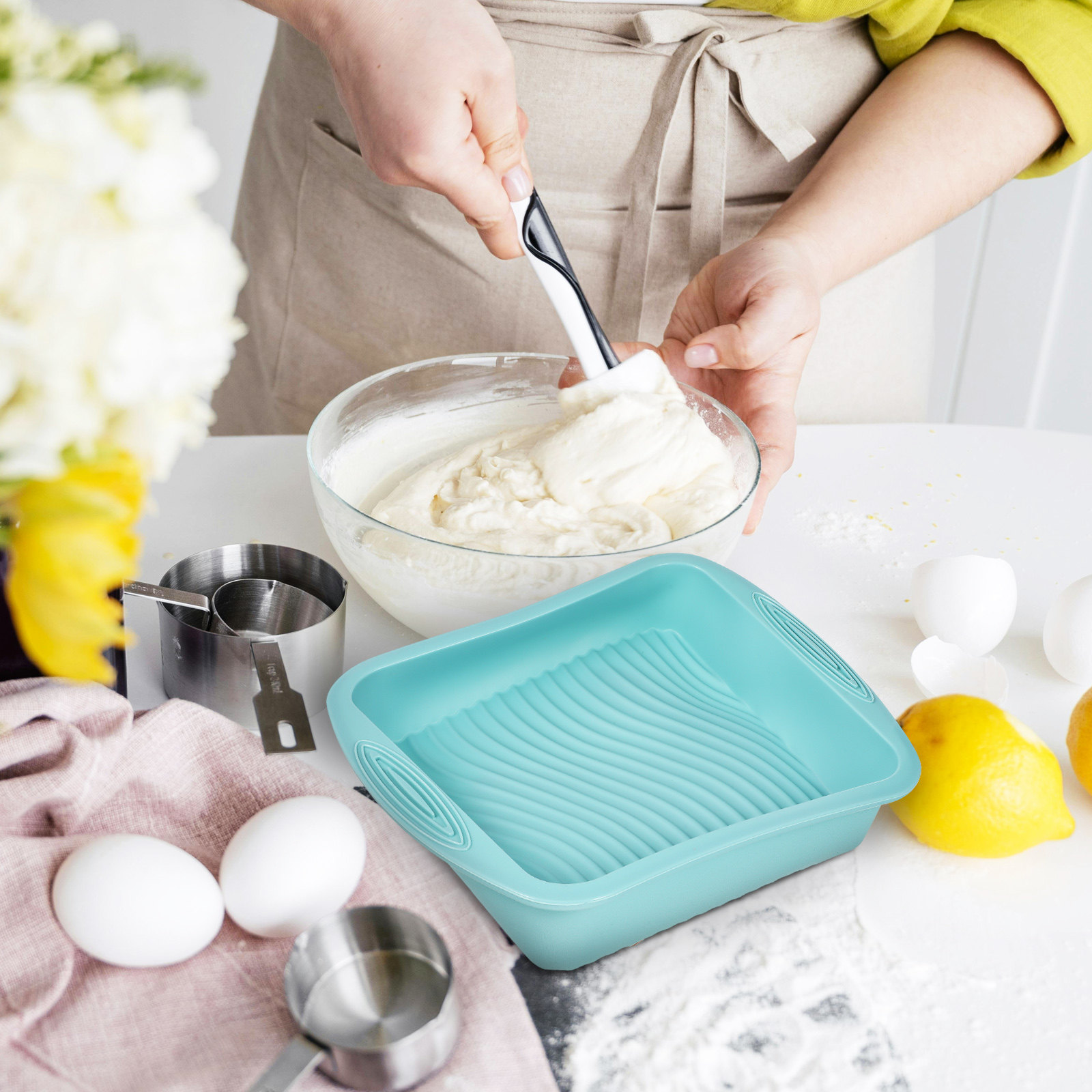 Square Silicone Cake Tin Bakin - đánh giá và giá Kitchen Baking Pan