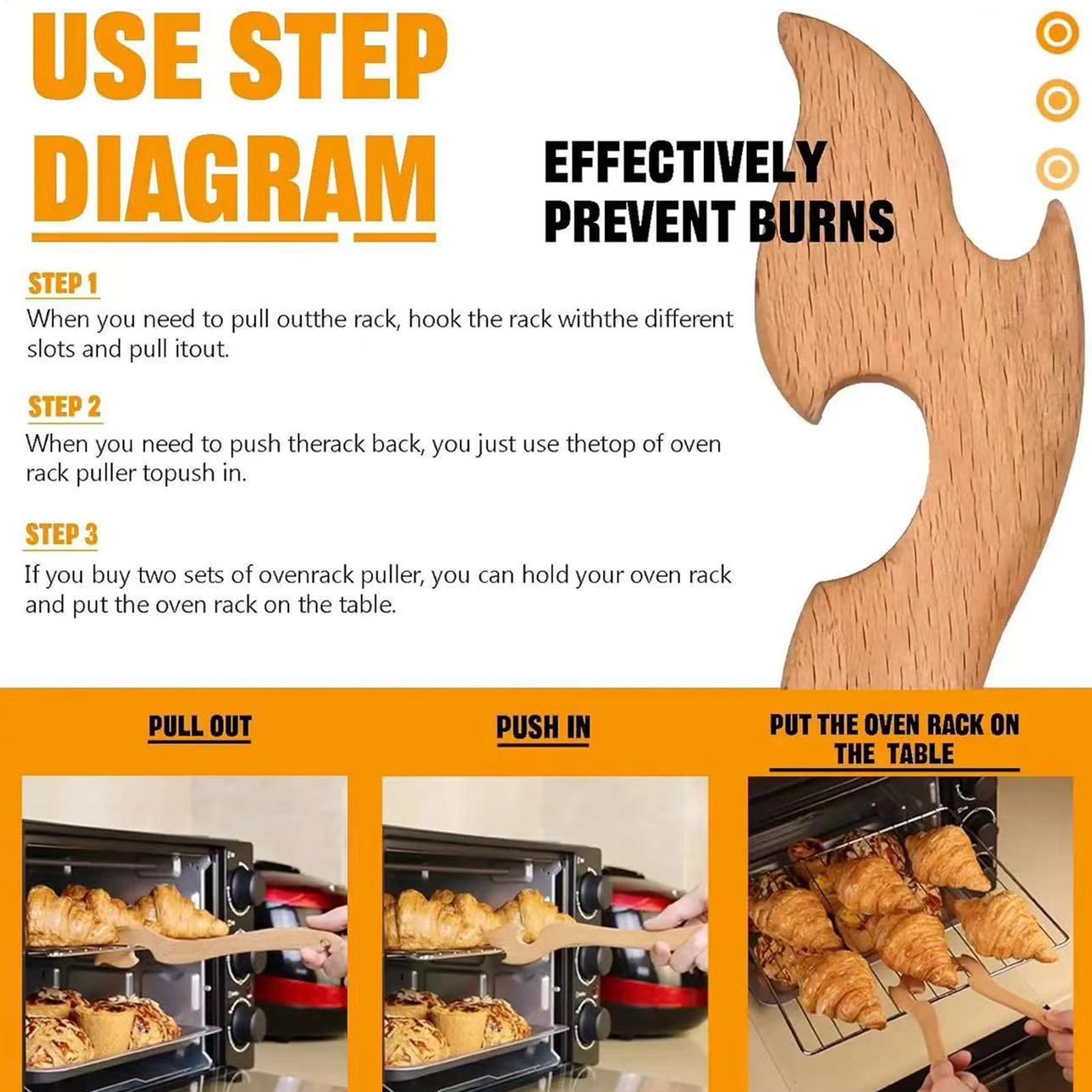 Oven Rack Puller Tool Wooden L - đánh giá và giá Cool Kitchen Baking Gadgets