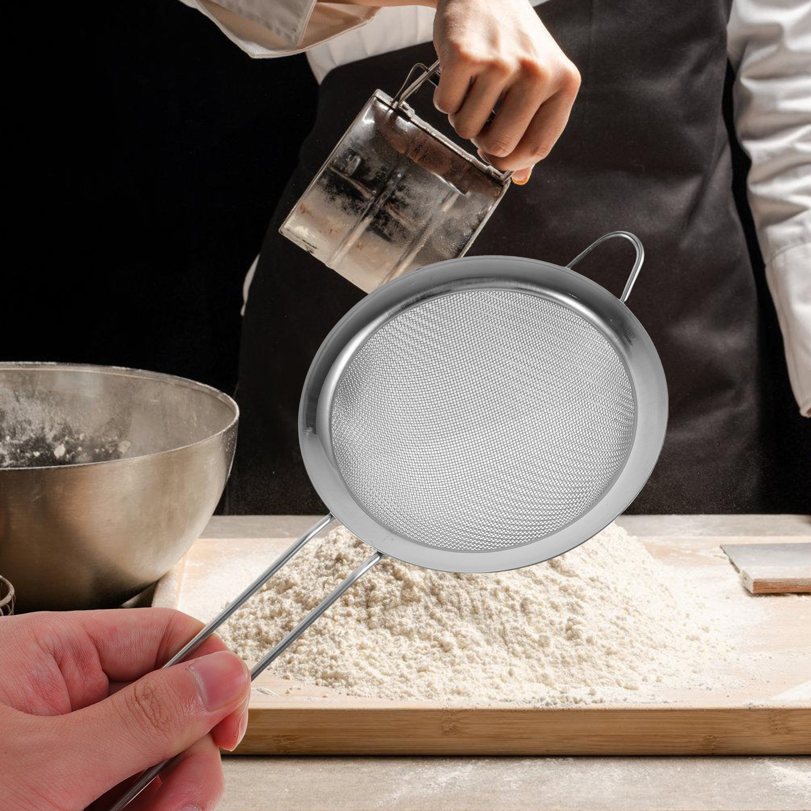 Stainless Steel Fine Mesh Hand - đánh giá và giá Baking Powder Kitchen