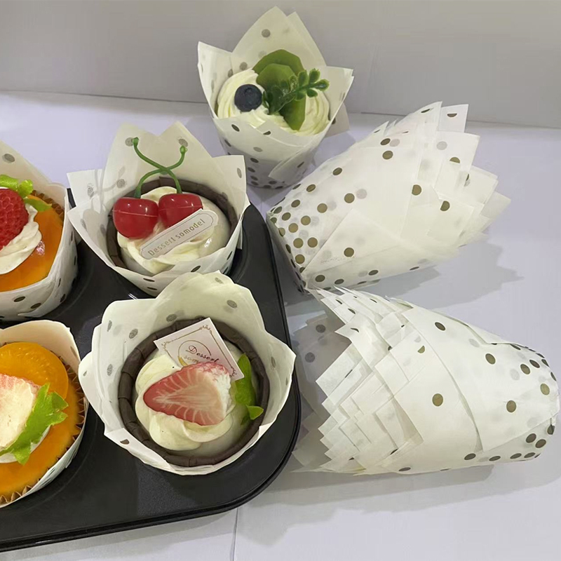 50Pcs/100Pcs Gold Dot Tulip Ca - đánh giá và giá Kitchen Baking Paper
